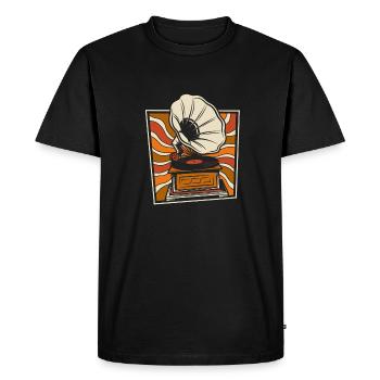 Collectionneur de disques vinyles - T-shirt Premium bio Homme - noir - Devant - Nico (187cm)