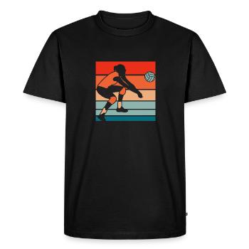 Volley-ball Volley-ball - T-shirt Premium bio Homme - noir - Devant - Nico (187cm)