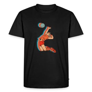 Volley-ball Volley-ball - T-shirt Premium bio Homme - noir - Devant - Nico (187cm)