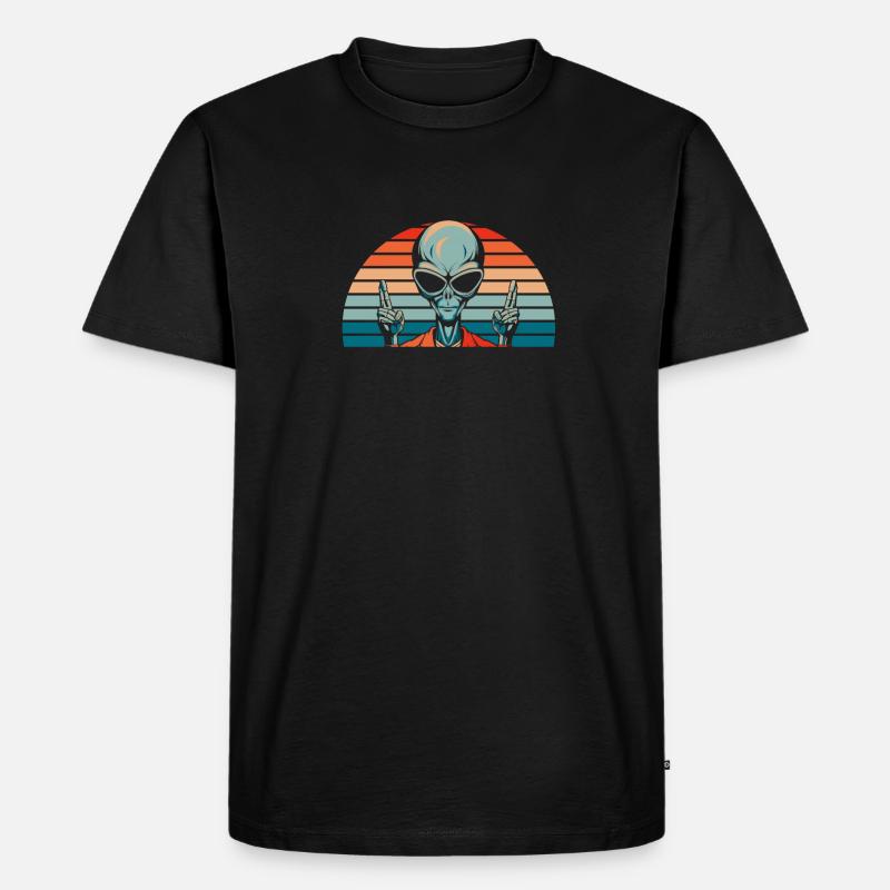 Alien Außerirdischer - Männer Premium Bio T-Shirt - Schwarz