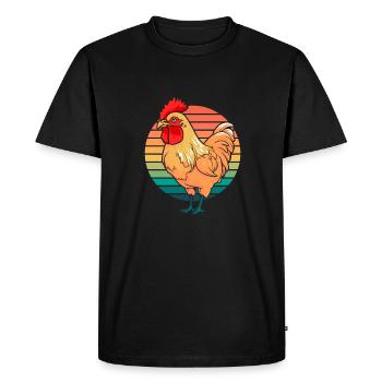 Poule de poulet - T-shirt Premium bio Homme - noir - Devant - Nico (187cm)