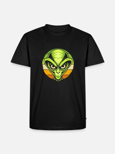 Alien Außerirdischer - Männer Premium Bio T-Shirt - Schwarz