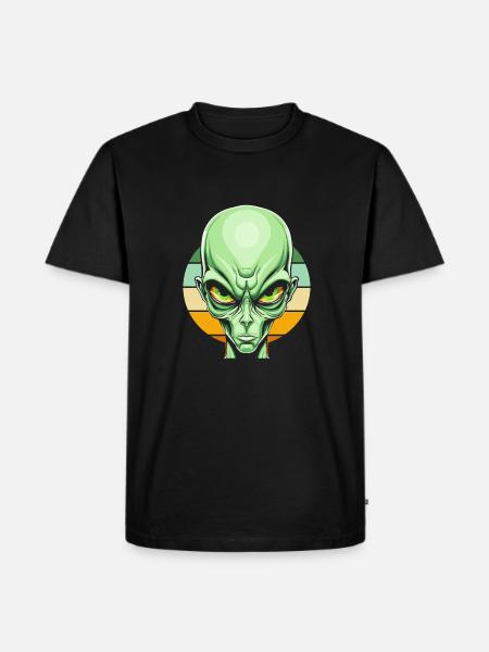 Alien Außerirdischer - Männer Premium Bio T-Shirt - Schwarz