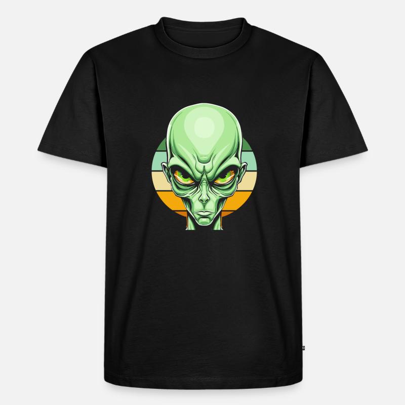 Alien Außerirdischer - Männer Premium Bio T-Shirt - Schwarz