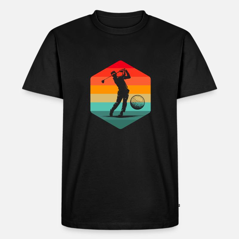 Golf Golfer Golfen - Männer Premium Bio T-Shirt - Schwarz