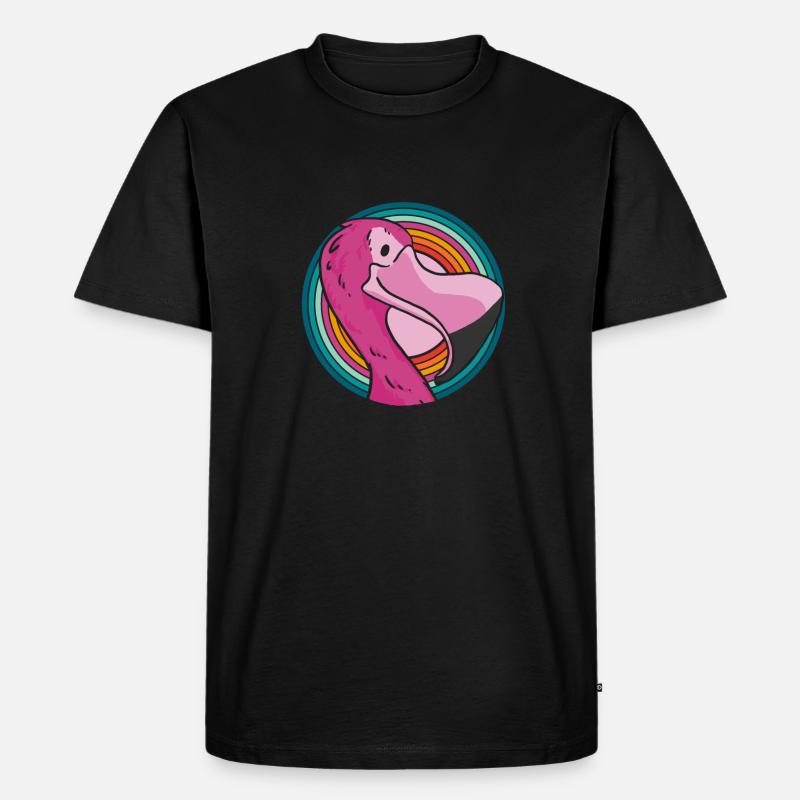 Flamingo - Männer Premium Bio T-Shirt - Schwarz