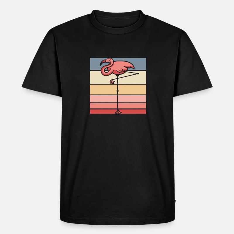 Flamingo - Männer Premium Bio T-Shirt - Schwarz
