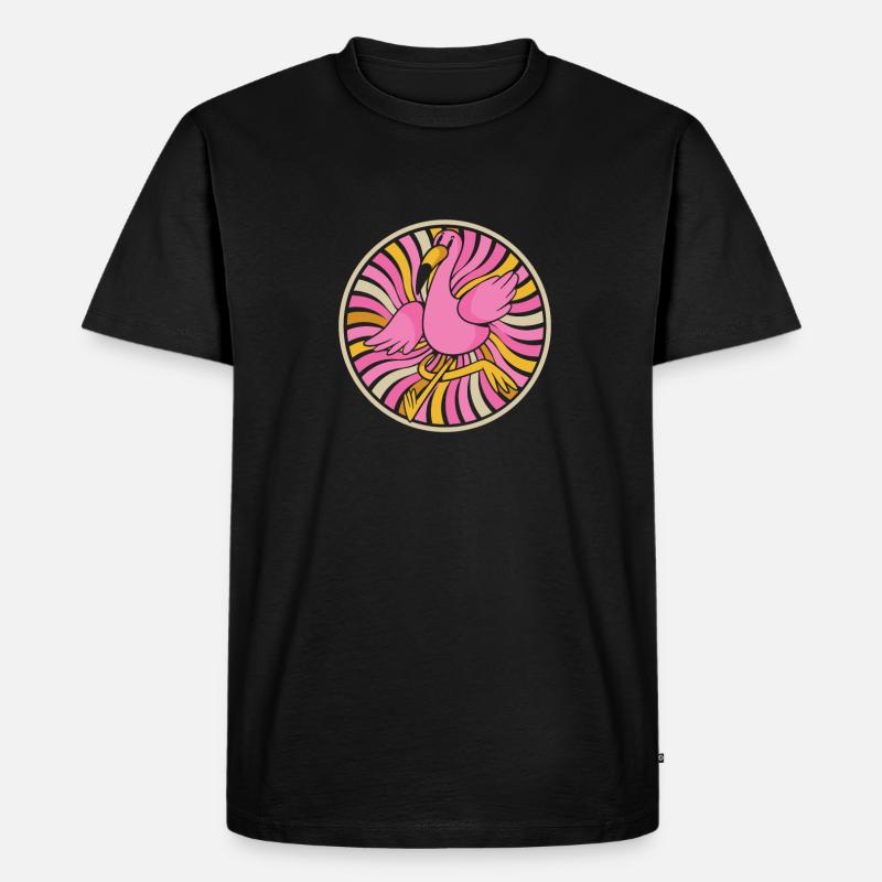 Flamingo - Männer Premium Bio T-Shirt - Schwarz