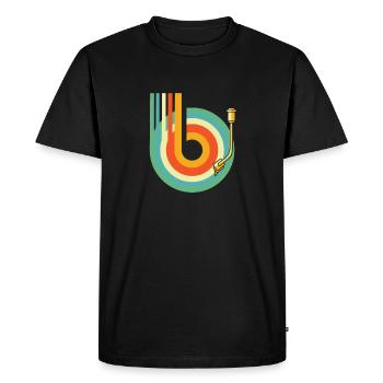 Collectionneur de disques vinyles - T-shirt Premium bio Homme - noir - Devant - Nico (187cm)