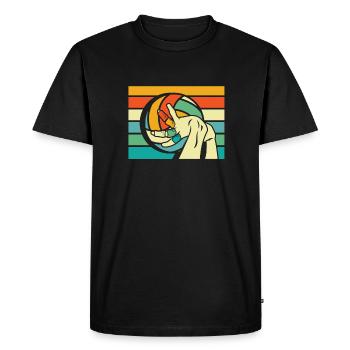 Volley-ball Volley-ball - T-shirt Premium bio Homme - noir - Devant - Nico (187cm)