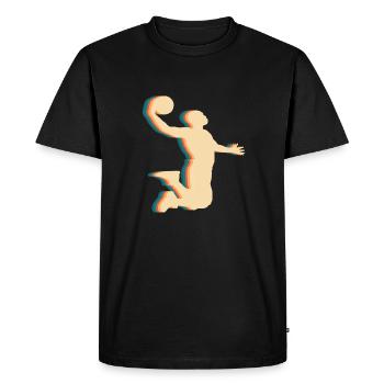 Joueur de basket-ball - T-shirt Premium bio Homme - noir - Devant - Nico (187cm)