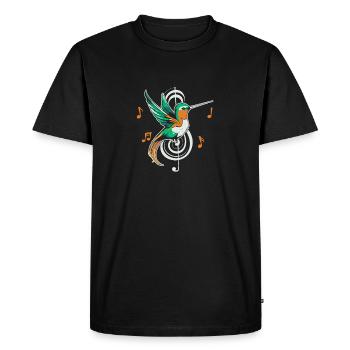 Note de musique Colibri - T-shirt Premium bio Homme - noir - Devant - Nico (187cm)
