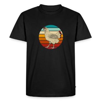 Chicken Hen - Men's Premium Organic T-Shirt - black - Front - Nico (187cm)