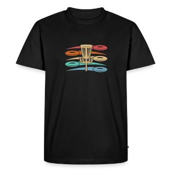 Frisbee Golf Disc Golf - Men's Premium Organic T-Shirt - black - Front - Nico (187cm)
