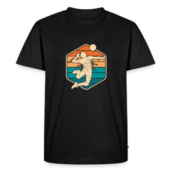Volley-ball Volley-ball - T-shirt Premium bio Homme - noir - Devant - Nico (187cm)