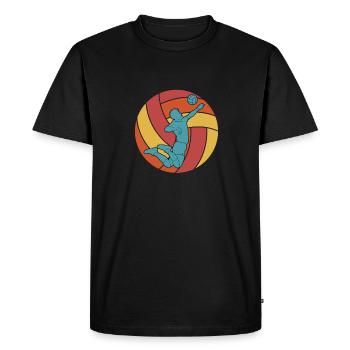 Volley-ball Volley-ball - T-shirt Premium bio Homme - noir - Devant - Nico (187cm)