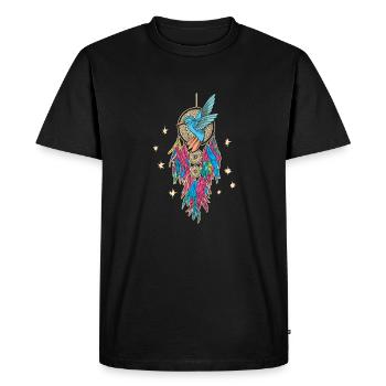 Hummingbird Dreamcatcher Bird - Men's Premium Organic T-Shirt - black - Front - Nico (187cm)
