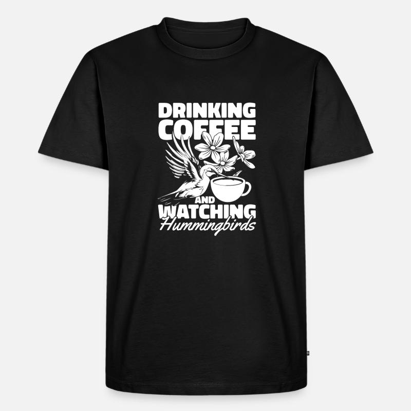 Kolibri Kaffeevogel - Männer Premium Bio T-Shirt - Schwarz