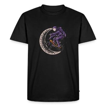Bmx Bmx Biker Half Moon Astronaut - Men's Premium Organic T-Shirt - black - Front - Nico (187cm)