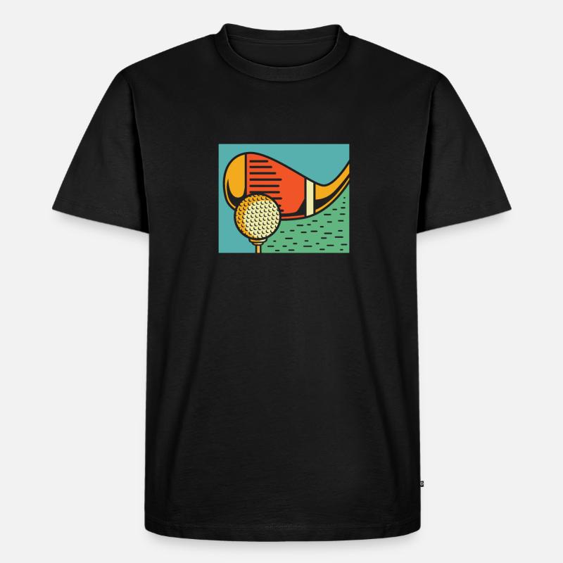 Golf Golfer Golfen - Männer Premium Bio T-Shirt - Schwarz