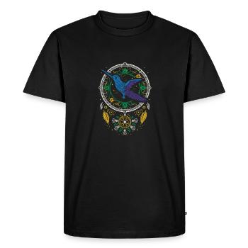 Hummingbird Dreamcatcher Bird - Men's Premium Organic T-Shirt - black - Front - Nico (187cm)