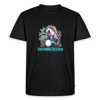 Batterie Batteur Batteur Licorne - T-shirt Premium bio Homme - noir - Devant - Nico (187cm)
