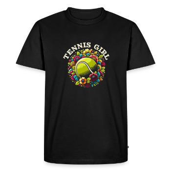 Tennis Joueur De Tennis Fille De Tennis - T-shirt Premium bio Homme - noir - Devant - Nico (187cm)