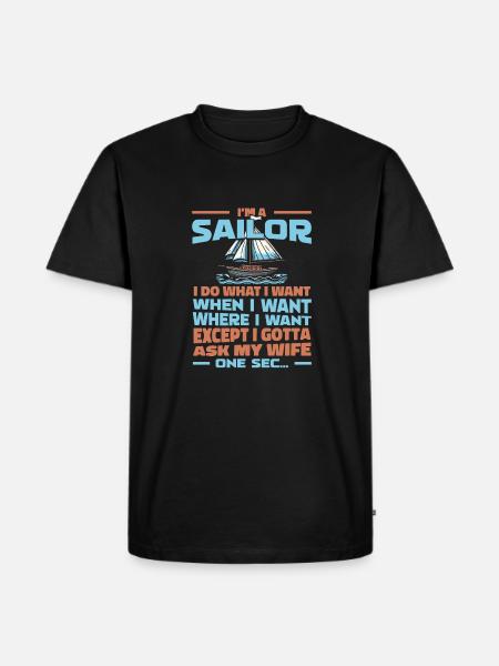 Sailing, Sailing, Sailboat - Men's Premium Organic T-Shirt - black