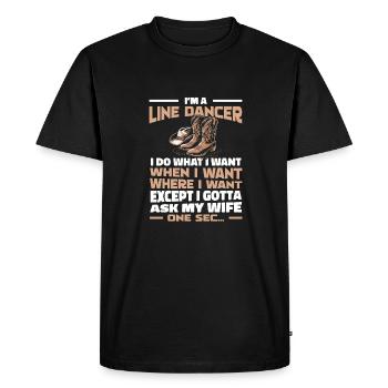 Danse en ligne - T-shirt Premium bio Homme - noir - Devant - Nico (187cm)