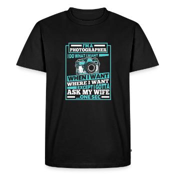 Photographe Appareil photo de photographie - T-shirt Premium bio Homme - noir - Devant - Nico (187cm)