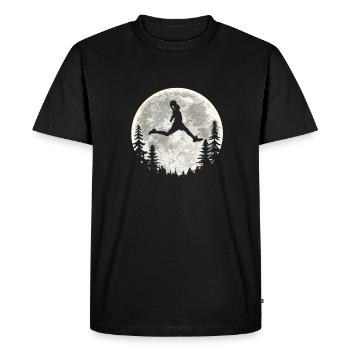 Joueur de basket-ball Basket-ball Lune - T-shirt Premium bio Homme - noir - Devant - Nico (187cm)