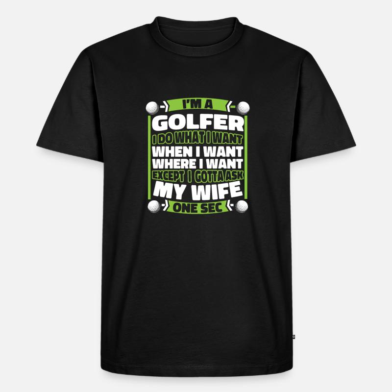 Golf Golfer Golfen - Männer Premium Bio T-Shirt - Schwarz