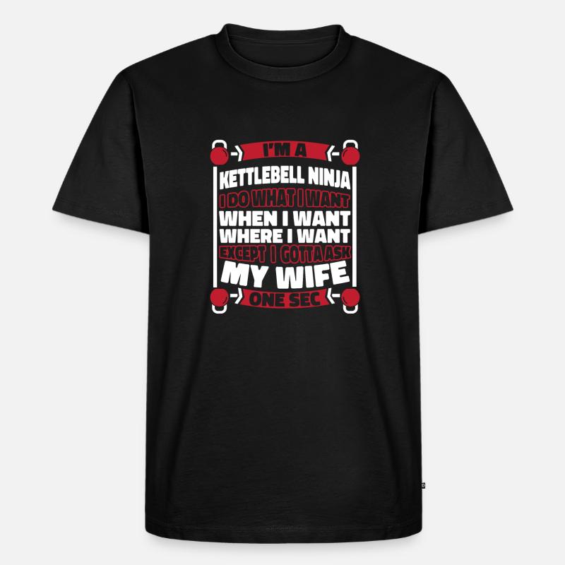 Kettlebell - Männer Premium Bio T-Shirt - Schwarz