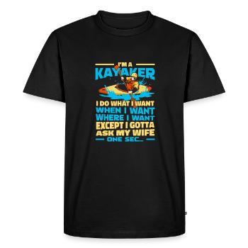 Kayaker - Men's Premium Organic T-Shirt - black - Front - Nico (187cm)