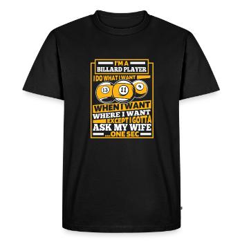 Billard - T-shirt Premium bio Homme - noir - Devant - Nico (187cm)