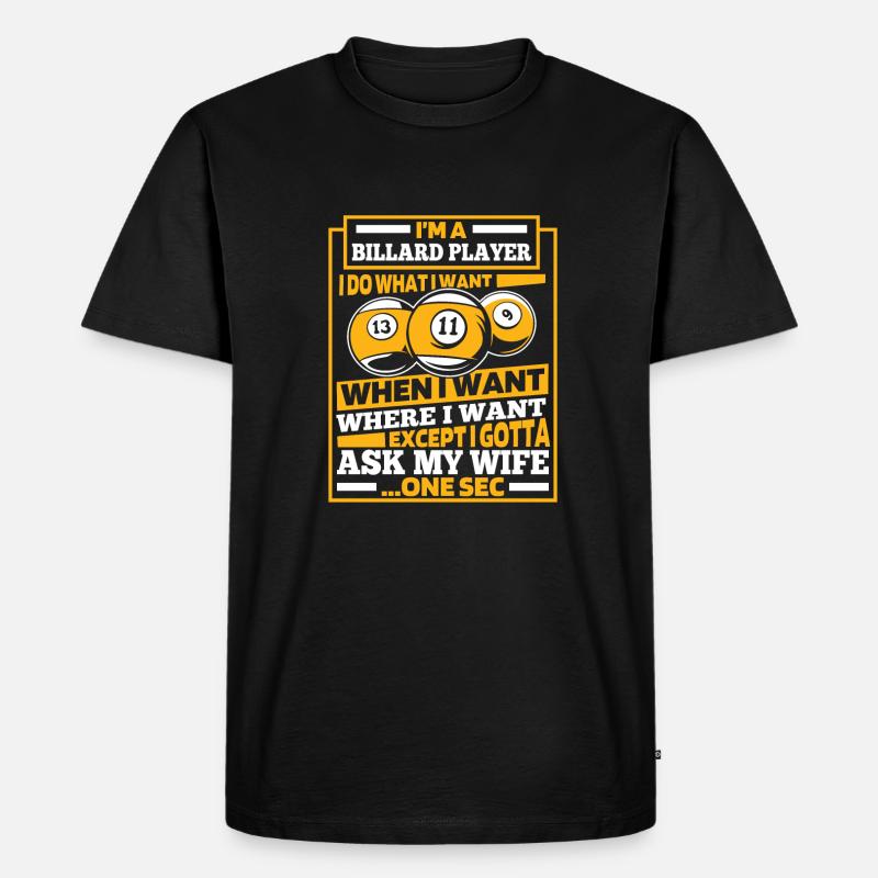 Billard - Männer Premium Bio T-Shirt - Schwarz