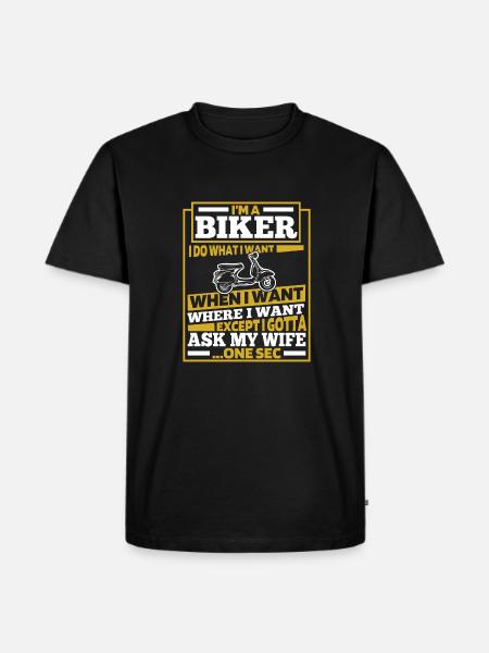 Motorroller - Männer Premium Bio T-Shirt - Schwarz