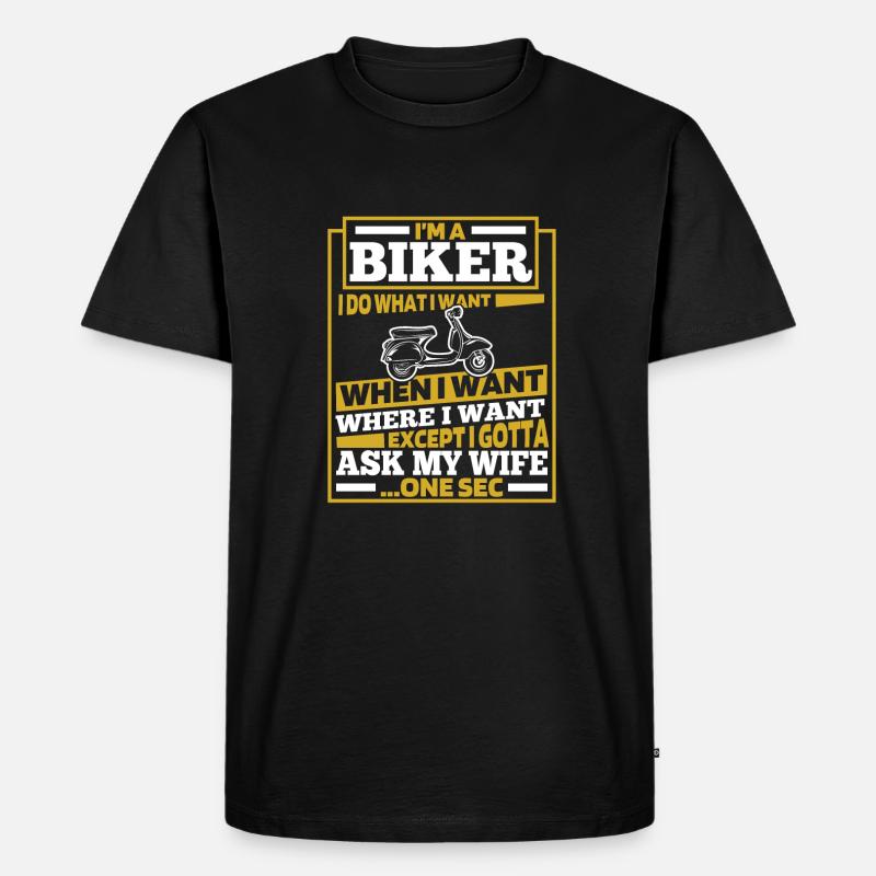 Motorroller - Männer Premium Bio T-Shirt - Schwarz
