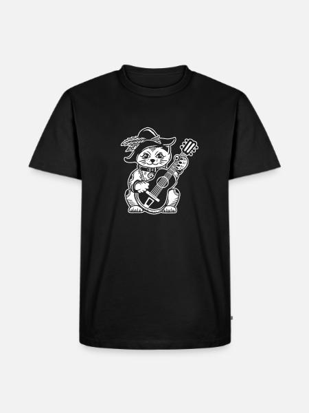 Akustikgitarre - Männer Premium Bio T-Shirt - Schwarz