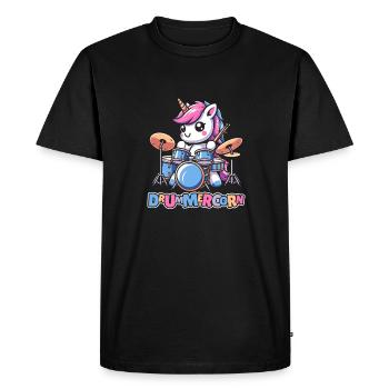 Batterie Batteur Batteur Licorne - T-shirt Premium bio Homme - noir - Devant - Nico (187cm)