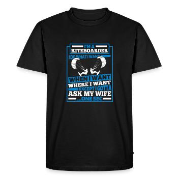 Kitesurfer Kitesurfen Kiten Kitesurf - T-shirt Premium bio Homme - noir - Devant - Nico (187cm)