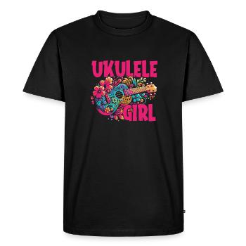 Ukulélé Ukulélé Fille - T-shirt Premium bio Homme - noir - Devant - Nico (187cm)