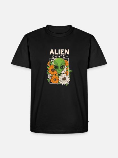 Alien Außerirdischer Alien Girl - Men's Premium Organic T-Shirt - black