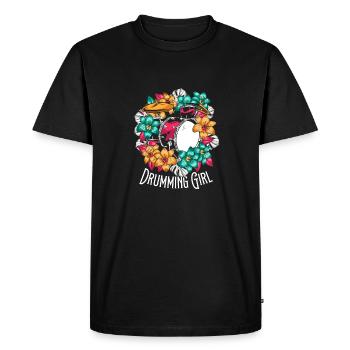Batterie Batteur Batteur Batteur Fille - T-shirt Premium bio Homme - noir - Devant - Nico (187cm)