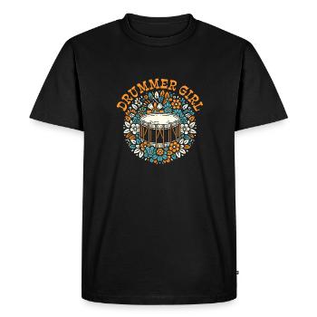 Batterie Batteur Batteur Batteur Fille - T-shirt Premium bio Homme - noir - Devant - Nico (187cm)