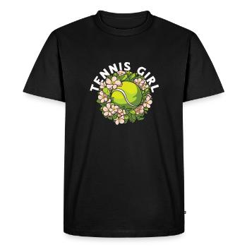 Tennis Joueur De Tennis Fille De Tennis - T-shirt Premium bio Homme - noir - Devant - Nico (187cm)