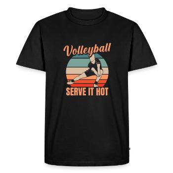 Volley-ball Volley-ball - T-shirt Premium bio Homme - noir - Devant - Nico (187cm)