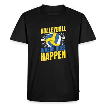 Volleyball Volleyball Ace Card - Men's Premium Organic T-Shirt - black - Front - Nico (187cm)