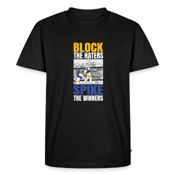 Volley-ball Volley-ball - T-shirt Premium bio Homme - noir - Devant - Nico (187cm)
