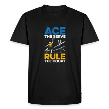 Volley-ball Volley-ball - T-shirt Premium bio Homme - noir - Devant - Nico (187cm)